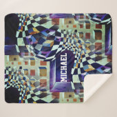 男子サイケデリックの幾何学名アート シェルパブランケット (正面(横))