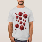 男子サイコロ白Tシャツ長袖Tシャツ Tシャツ (正面)