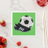 男子サッカーのスポーツをテーマにした誕生日パーティー スタンダードカクテルナプキン (インサイチュ)