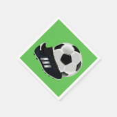 男子サッカーのスポーツをテーマにした誕生日パーティー スタンダードカクテルナプキン (角)