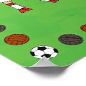 男子サッカーのポスパーソナライズされたター ポスター (角)