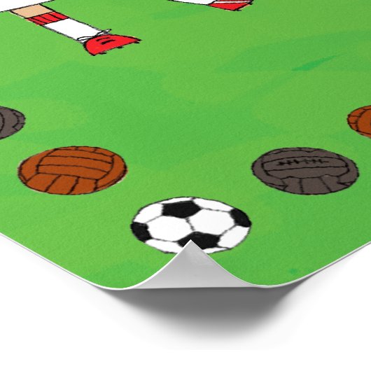 男子サッカーのポスパーソナライズされたター ポスター (角)