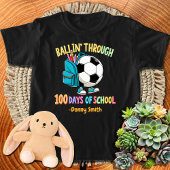 男子サッカーバリンから学校100日まで Tシャツ