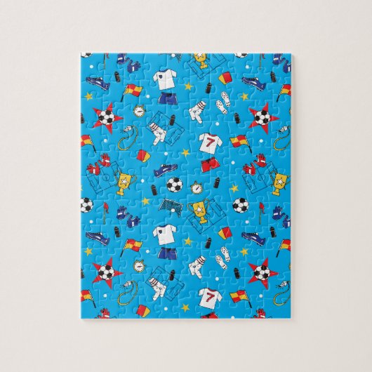 男子サッカーボールサッカーピッチプレイヤキット ジグソーパズル (縦)