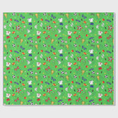 男子サッカーボールボールシャツとブーツデザイン ラッピングペーパー (フラット)