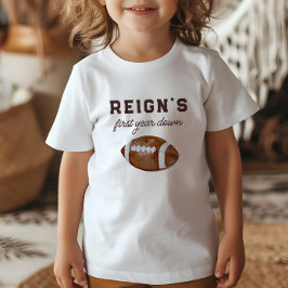 男子サッカー初年度ダウン1回目の誕生日パーティー トドラーTシャツ