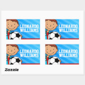 男子サッカー名青idラベルシール 長方形シール (シート)