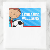 男子サッカー名青idラベルシール 長方形シール (バッグ)