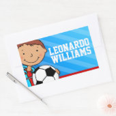 男子サッカー名青idラベルシール 長方形シール (封筒)