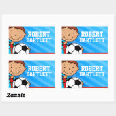 男子サッカー名青idラベルシール 長方形シール (シート)