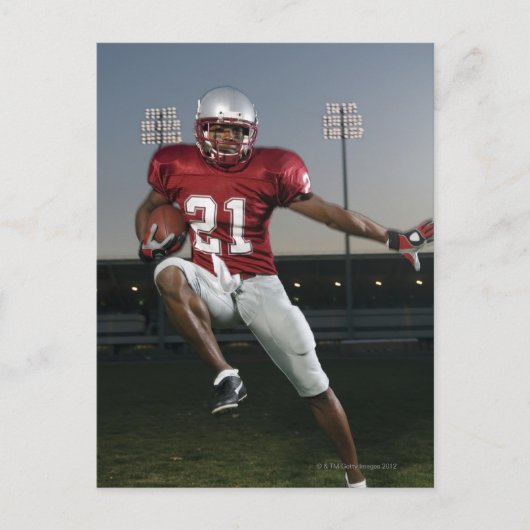 男子サッカー運選手のサッカー ポストカード (正面)