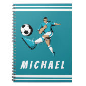 男子サッカー選手のグカッコいいラフィックイラストレーション名 ノートブック (正面)