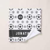 男子サッカー選手の名前&ナンバースポーツファンボール バスタオルセット (ウォッシュタオル)