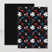 男子サッカー選手 – 赤白青フリースタイル シーズンカード (正面/裏面)