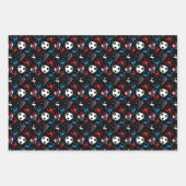 男子サッカー選手 – 赤白青フリースタイル ラッピングペーパーシート (正面2)