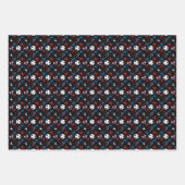 男子サッカー選手 – 赤白青フリースタイル ラッピングペーパーシート (正面)