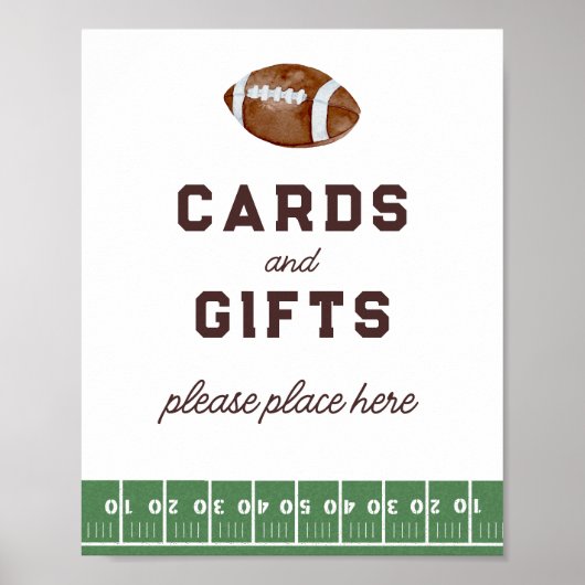 男子サッカー1位バースデーカード+ギフトサイン ポスター (正面)