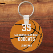 男子シンプル女子スポーツバスケットボールチーム名 キーホルダー (正面)