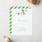 男子スケートボード誕生日お礼を埋め込む ノートカード (正面/裏面インサイチュ)