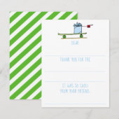 男子スケートボード誕生日お礼を埋め込む ノートカード (正面/裏面)