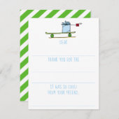 男子スケートボード 誕生日お礼メッセージカード ノートカード (正面/裏面)