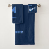 男子スポーツサッカーボール名番パーソナライズされた号 バスタオルセット (インサイチュ)