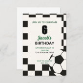 男子スポーツサッカー誕生日パーティー 招待状 (正面/裏面)