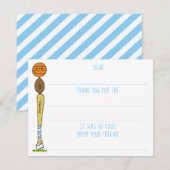 男子スポーツボール 記入式誕生日お礼メッセージカード ノートカード (正面/裏面)