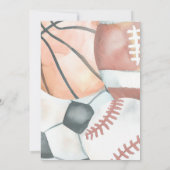 男子スポーツ誕生日招待状 - オレンジ & ネイビー 招待状 (裏面)