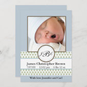 男子セージドット誕生のお知らせ 案内状 (正面/裏面)