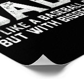 男子ソフトボール父野球ビッグお父さんTシャツ ポスター (角)