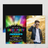 男子ダンスパーティー誕生日写真招待状 招待状 (正面/裏面)