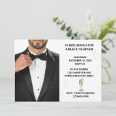 男子ツキシード黒ネクタイ浮気パーティー玉 招待状 (スタンド正面)