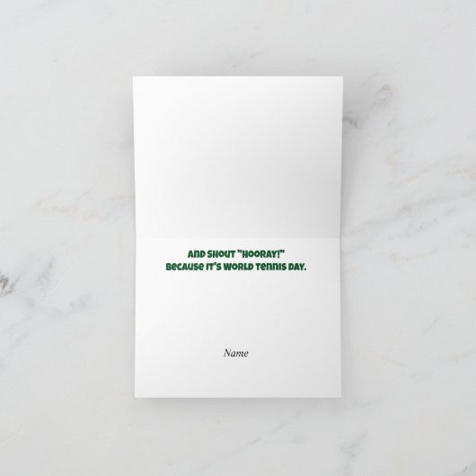 男子テニスプレーダーグリーティングカード カード (内部)