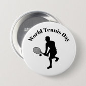 男子テニスプレーヤーシルエットテニスボタン 缶バッジ (正面&裏面)