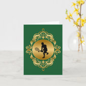 男子テニス選手おめでとうカード カード (黄色い花)