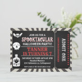男子ハロウィンチケット誕生日招待状 招待状 (スタンド正面)