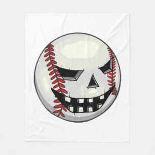 男子ハロウィーンハロウィーンのカボチャのちょうちん野球選手 フリースブランケット