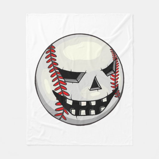 男子ハロウィーンハロウィーンのカボチャのちょうちん野球選手 フリースブランケット (正面)