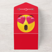 男子ハート絵文字 写真を追加 バレンタインデーカード オールインワン招待状 (外側)