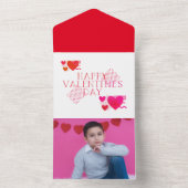 男子ハート絵文字 写真追加 バレンタインデーカード オールインワン招待状 (内側)