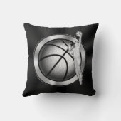 男子バスケットボールアイディアのシニアナイト選手 クッション (裏面)