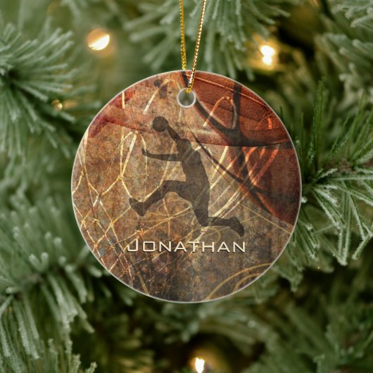 男子バスケットボールグランジスポーツ セラミックオーナメント (ツリー)