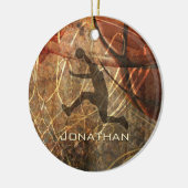 男子バスケットボールグランジスポーツ セラミックオーナメント (左)