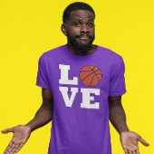 男子バスケットボールLOVEバスケットボールプレーヤーまたはコーチ Tシャツ