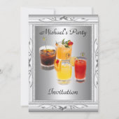 男子バースデーパーティーの招待状 招待状 (正面)