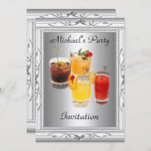 男子バースデーパーティーの招待状 招待状 (正面/裏面)