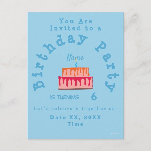 男子バースデーパーティーポストカード招待状HAMbyWG ポストカード (正面)