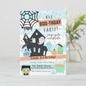 男子パステルハロウィンパーティ誕生日 招待状 (スタンド正面)