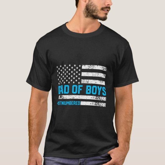 男子パパ無数米国国旗4日 Tシャツ (正面)